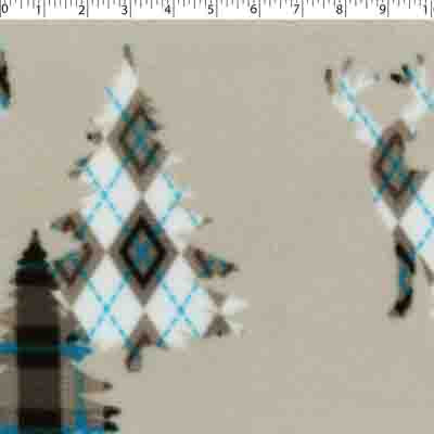 MOUNTAIN FLEECE PRINTS - FOREST ANIMALS ARGYLE