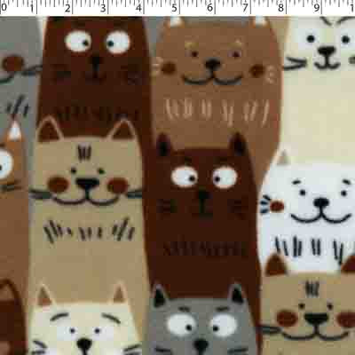 MOUNTAIN FLEECE PRINTS - LOTS OF CATS