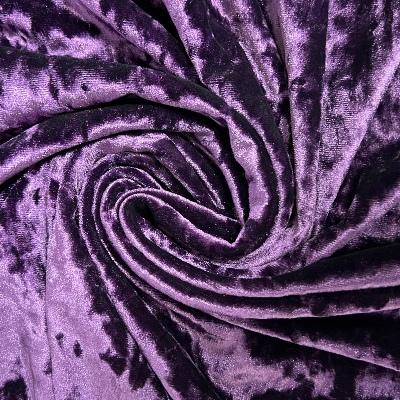 purple polyester spandex crushed velvet solid
