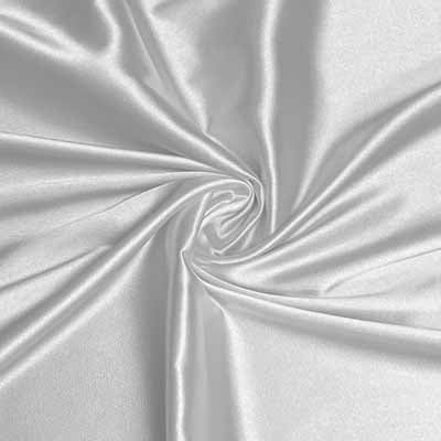 white polyester stretch satin
