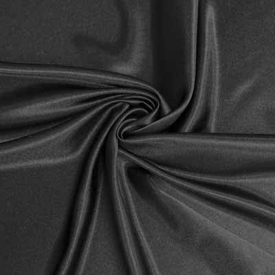 black polyester stretch satin