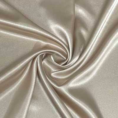 white gold polyester stretch satin