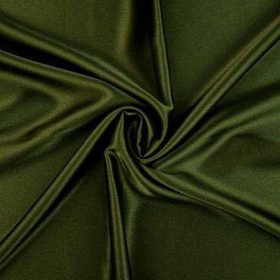 khaki polyester stretch satin