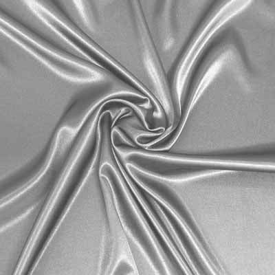 silver polyester stretch satin
