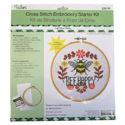 EMBROIDERY KIT STARTER CROSS STITCH