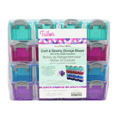 CRAFT & SEWING STORAGE BOXES WITH 16 REMOVABLE ORGANIZERS