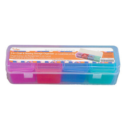 5 IN 1 CRAFT AND SEWING STORAGE ORGANIZER WITH 4 SMALL BOXES