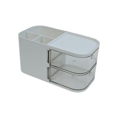 2 TIER CRAFT AND SEWING ORGANIZER WITH SQUARE SWIVEL DRAWERS
