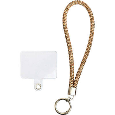 RHINESTONE WRISTLET KEYCHAIN WITH PHONE TETHER TAB