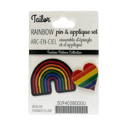 FASHION PIN AND APPLIQUE SET - RAINBOW