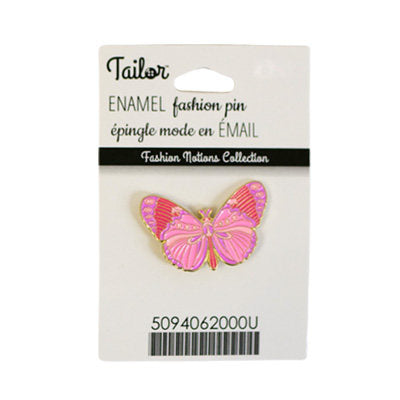 FASHION ENAMEL PIN - PINK BUTTERFLY