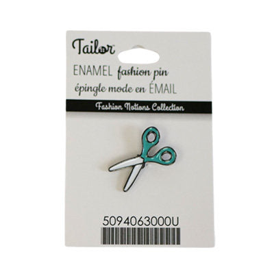 FASHION ENAMEL PIN - BLUE SCISSORS