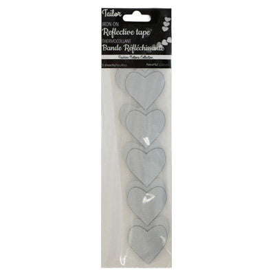 REFLECTIVE TAPE - HEARTS - IRON ON 2CM*15CM