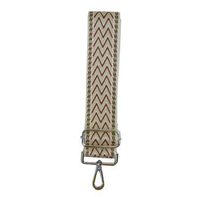 BAG STRAP BROWN AND PINK CHEVRON PRINT