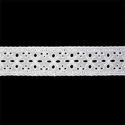 FLAT COTTON EYELET LACE 44MM