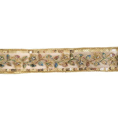 SEQUIN EMBROIDERED TRIM 4.1CM