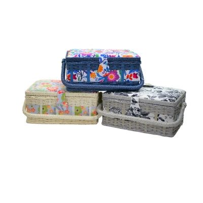 SEWING BASKET WITH PP CORD TRIMMING ON BODY - SMALL