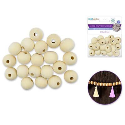 CRAFTWOOD ROUND BEADS-20MM CW334F