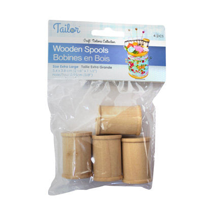 4PCS WOOD BARREL SPOOLS - EXTRA LARGE