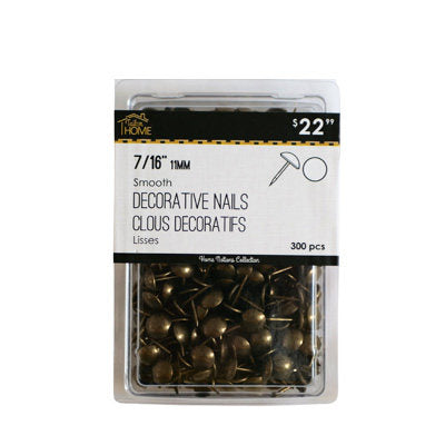 7/16" (11MM) SMOOTH DECORATIVE NAILS 300PCS