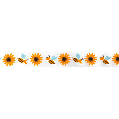 SINGLE FACE SATIN RIBBON 16mm - SUNFLOWER PRINT
