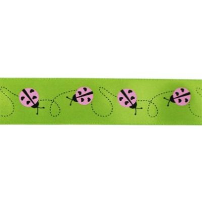 SINGLE FACE SATIN RIBBON 16mm - LADYBUG PRINT