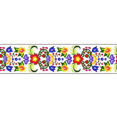 38MM SINGLE FACED SATIN RIBBON WITH FLORAL PRINT