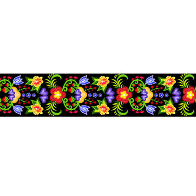 38MM SINGLE FACED SATIN RIBBON WITH FLORAL PRINT