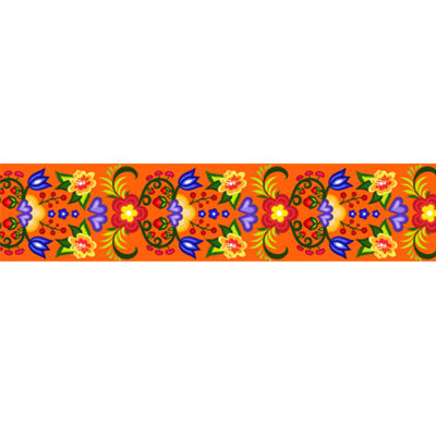 38MM SINGLE FACED SATIN RIBBON WITH FLORAL PRINT