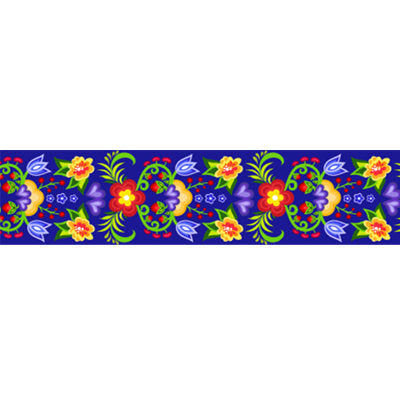 38MM SINGLE FACED SATIN RIBBON WITH FLORAL PRINT