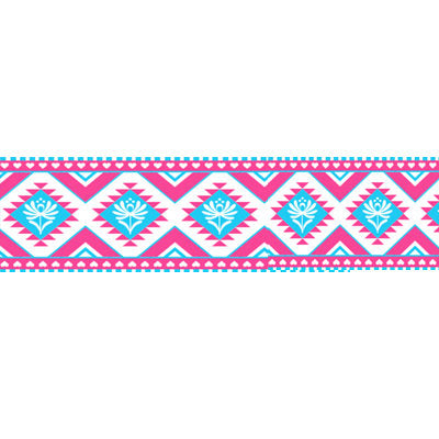 38MM SINGLE FACED SATIN RIBBON WITH GEOMETRIC PRINT