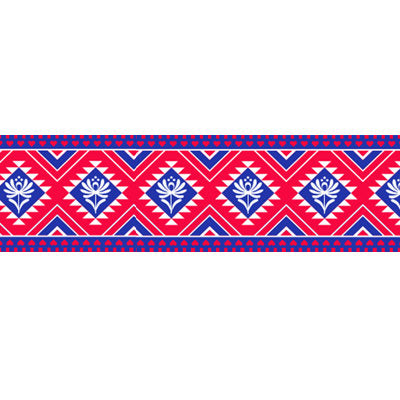 38MM SINGLE FACED SATIN RIBBON WITH GEOMETRIC PRINT