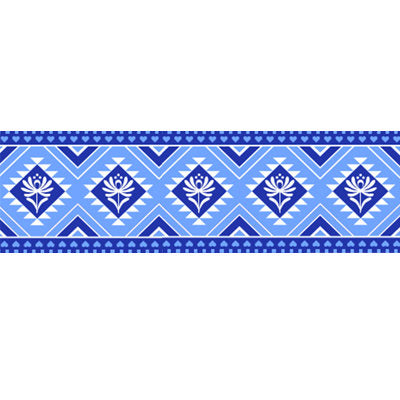 38MM SINGLE FACED SATIN RIBBON WITH GEOMETRIC PRINT