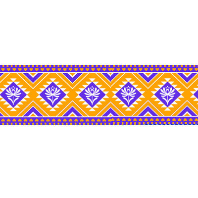 38MM SINGLE FACED SATIN RIBBON WITH GEOMETRIC PRINT