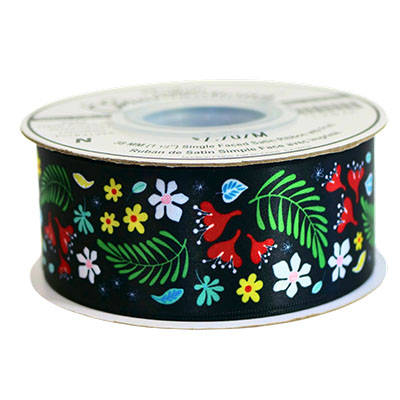 38MM (1 1/2) SINGLE FACE SATIN RIBBON WITH FLORAL PRINT