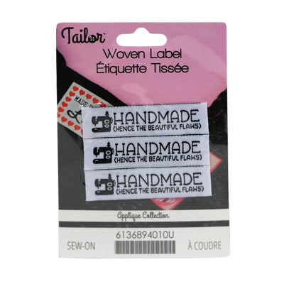 WOVEN "HANDMADE (HENCE THE BEAUTIFUL FLAWS)" LABEL - SEW ON