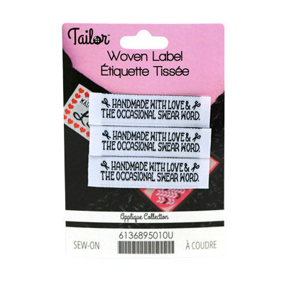 WOVEN "HANDMADE WITH LOVE & THE OCCASIONAL SWEAR WORD" LABEL - SEW ON