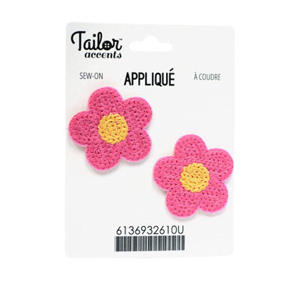 CROCHET APPLIQUE DAISY SET 3CM X 3.2CM