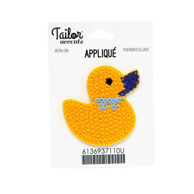 CROCHET APPLIQUE RUBBER DUCK 5CM X 4.5CM