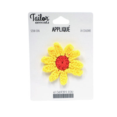 CROCHET APPLIQUE FLOWER 2.8CM X 3CM