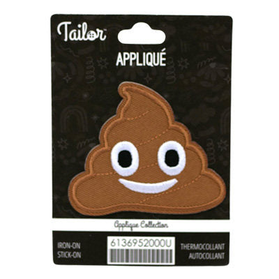 POOP EMOJI APPLIQUE - IRON/STICK ON 7*5.5cm