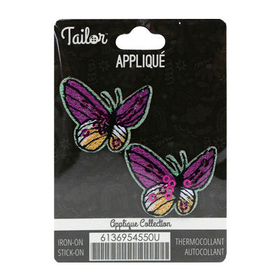 SMALL BUTTERFLY W/ SEQUINS APPLIQUES - IRON/STICK ON 3.3*2.7CM