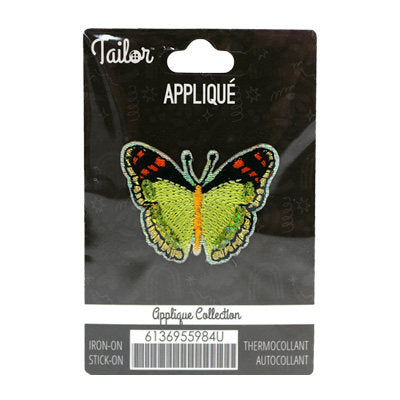 EMBROIDERED BUTTERFLY APPLIQUE - IRON/STICK ON 4.4*3CM