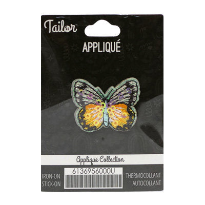 BUTTERFLY SEQUIN WING APPLIQUE - IRON/STICK ON 3.3*2.7CM