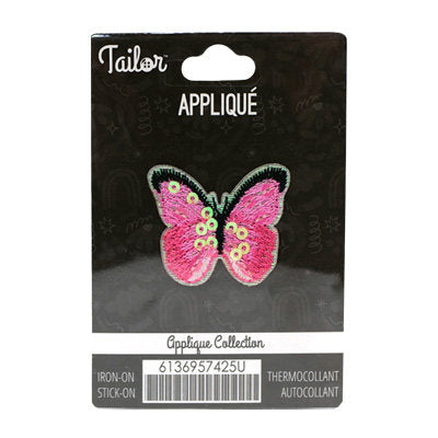 BUTTERFLY SEQUIN APPLIQUE - IRON/STICK ON 3.3*2.7CM