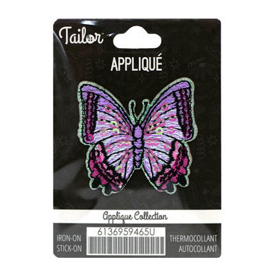 BUTTERFLY SEQUIN APPLIQUE - IRON/STICK ON 4.6*4.4CM
