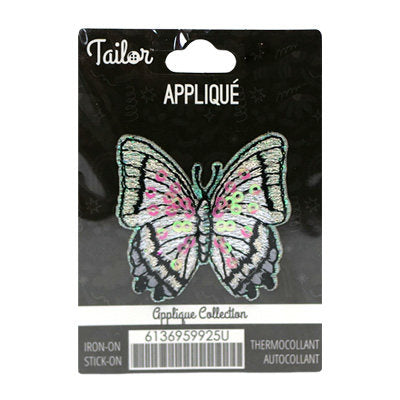 BUTTERFLY SEQUIN APPLIQUE - IRON/STICK ON 4.6*4.4CM