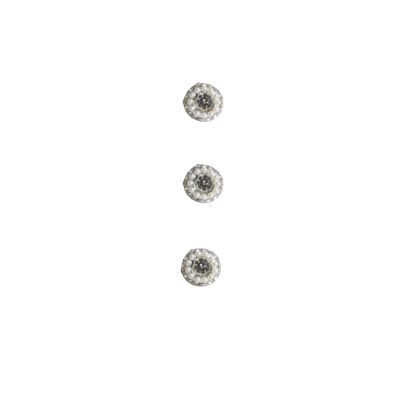 SMALL TIERED PEARL AND RHINESTONES BUTTON 11MM