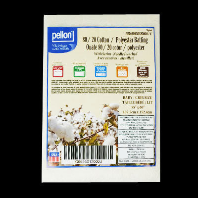 80/20 COTTON POLYESTER NEEDLE PUNCH BATTING WITH SCRIM BABY SIZE