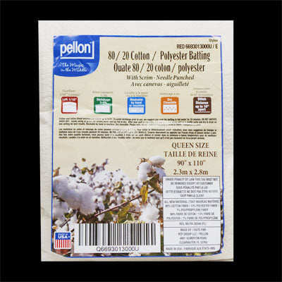 80/20 COTTON POLYESTER BATTING WITH SCRIM QUEEN SIZE